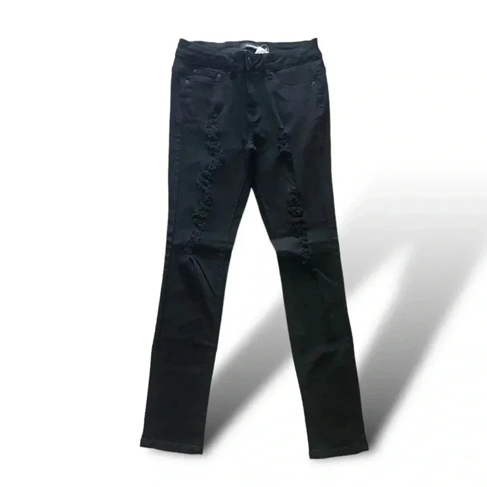 Black Distressed Skinny Jeans
